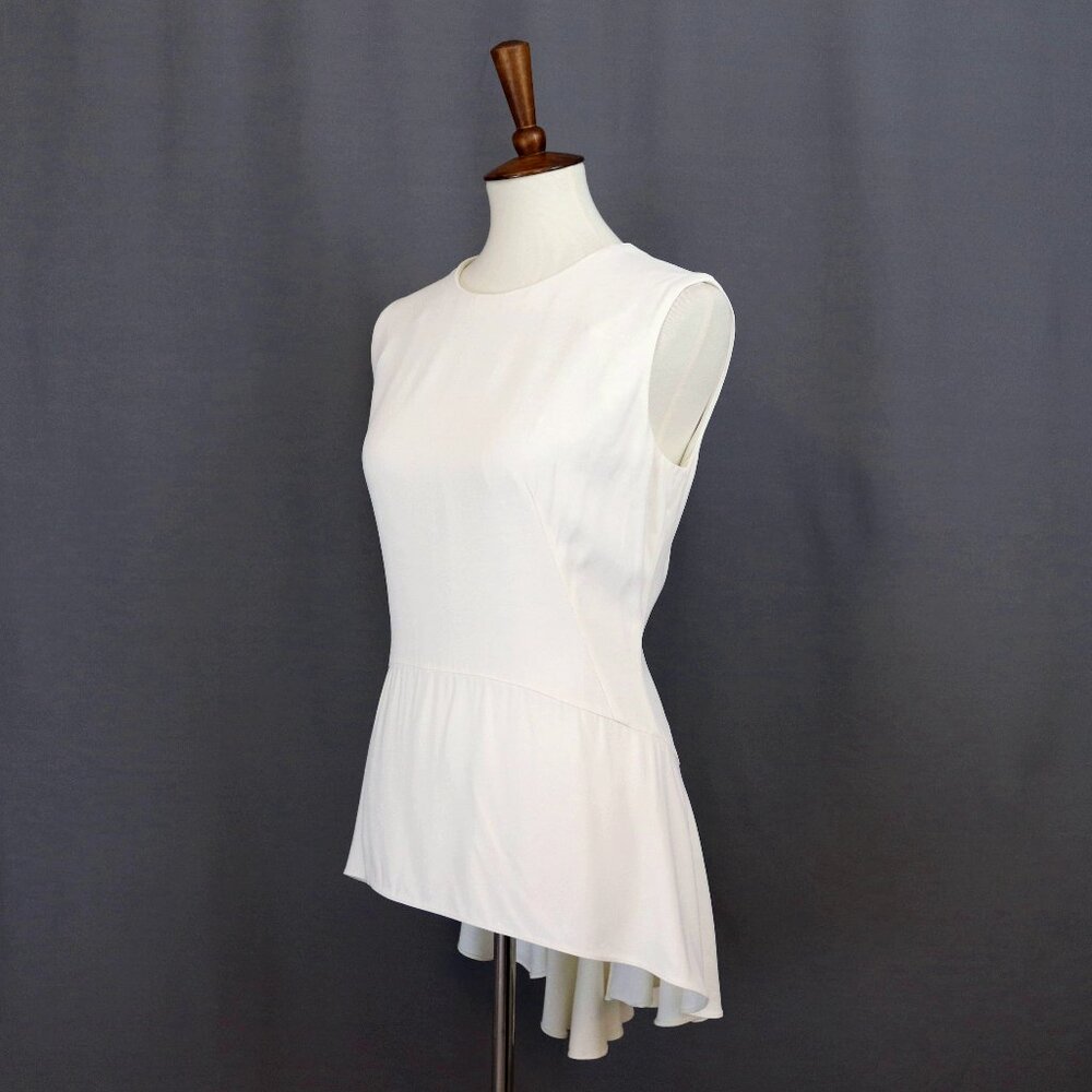 Alexander McQueen Size 12 Ivory Peplum Blouse